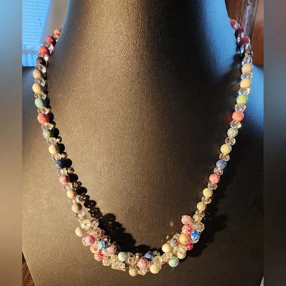 Viva Beads Necklace & Bracelet Set – Handcrafted Polymer Clay& Crystal Beads NWT - Picture 6 of 8